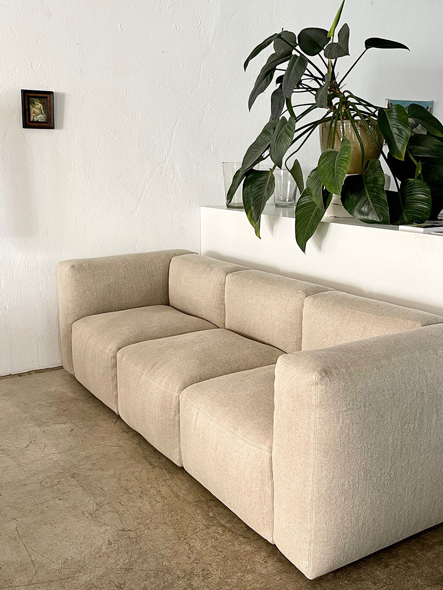 Cubell Sofa mit Leinenbezug in Beige