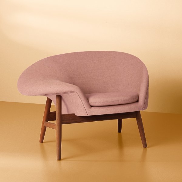 Fried Egg Lounge Chair mit Stoffüberzug in Rosa